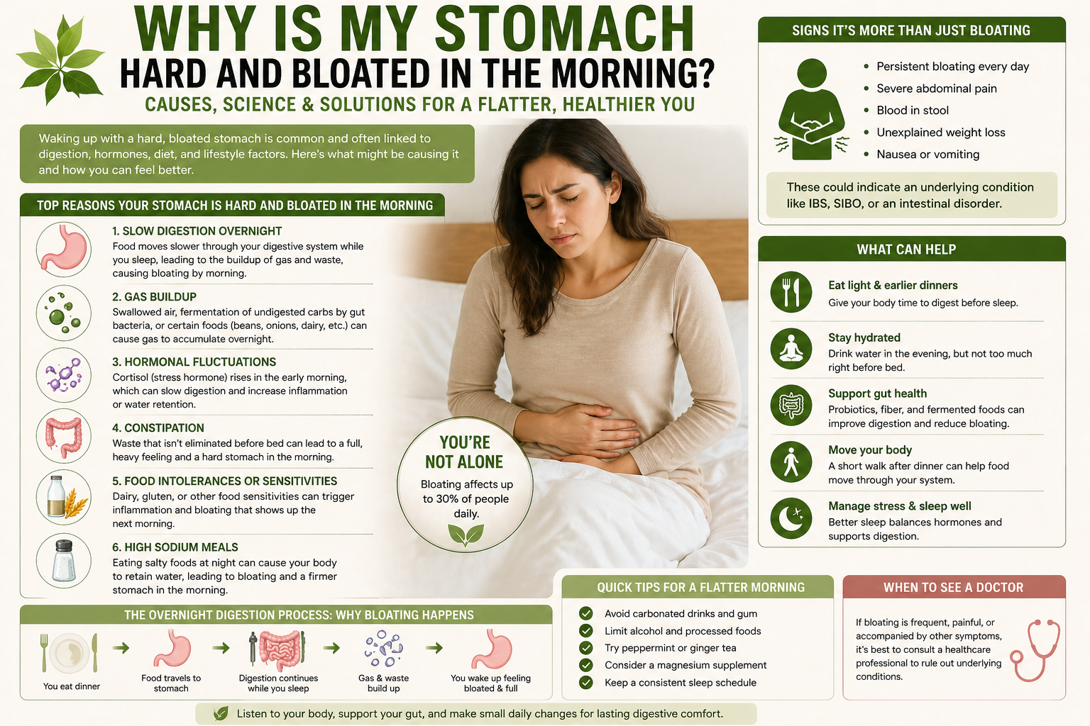 Why Is My Stomach Hard and Bloated in the Morning? The Real Reasons You Wake Up Puffy