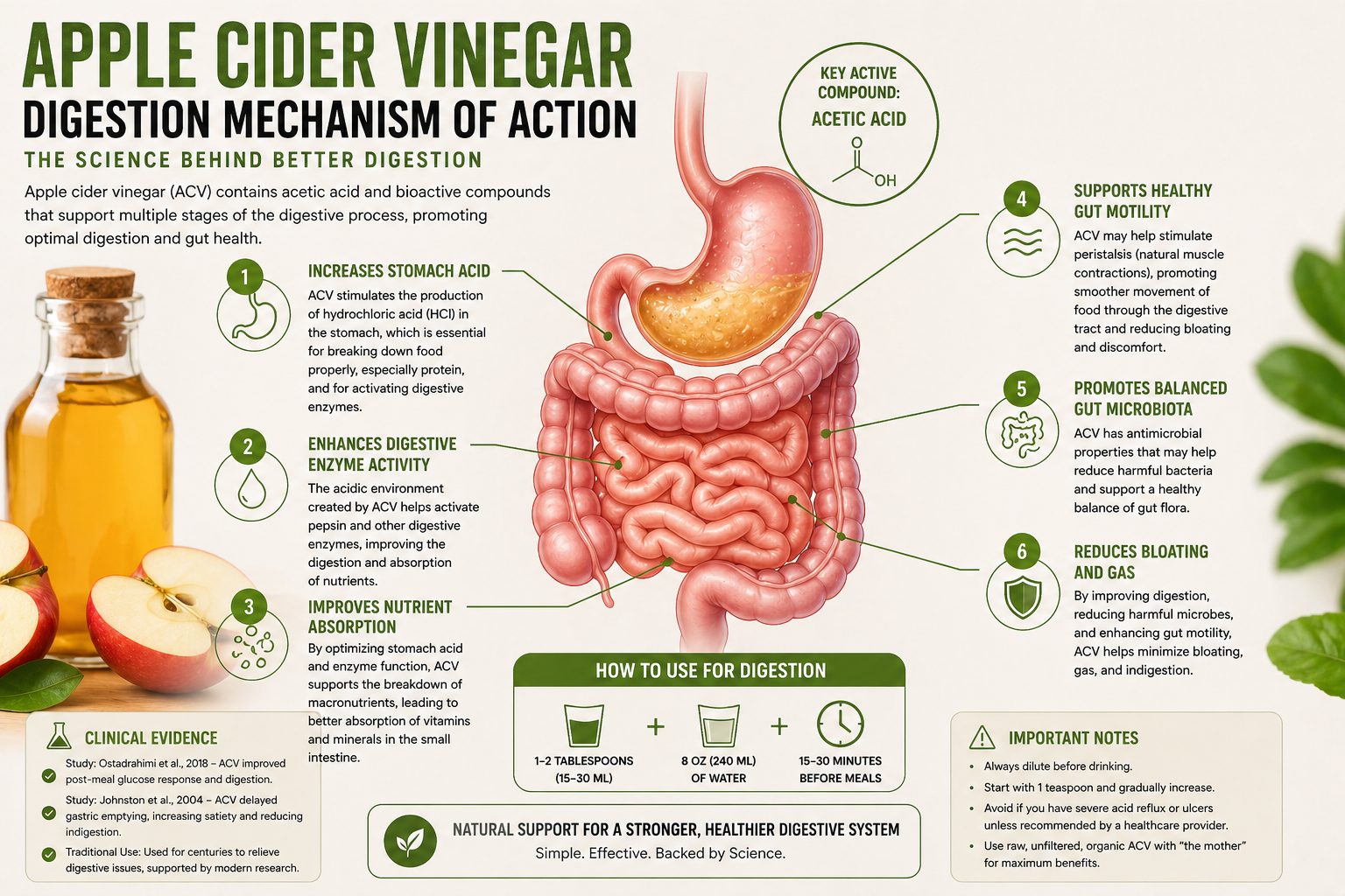 apple cider vinegar digestion mechanism of action