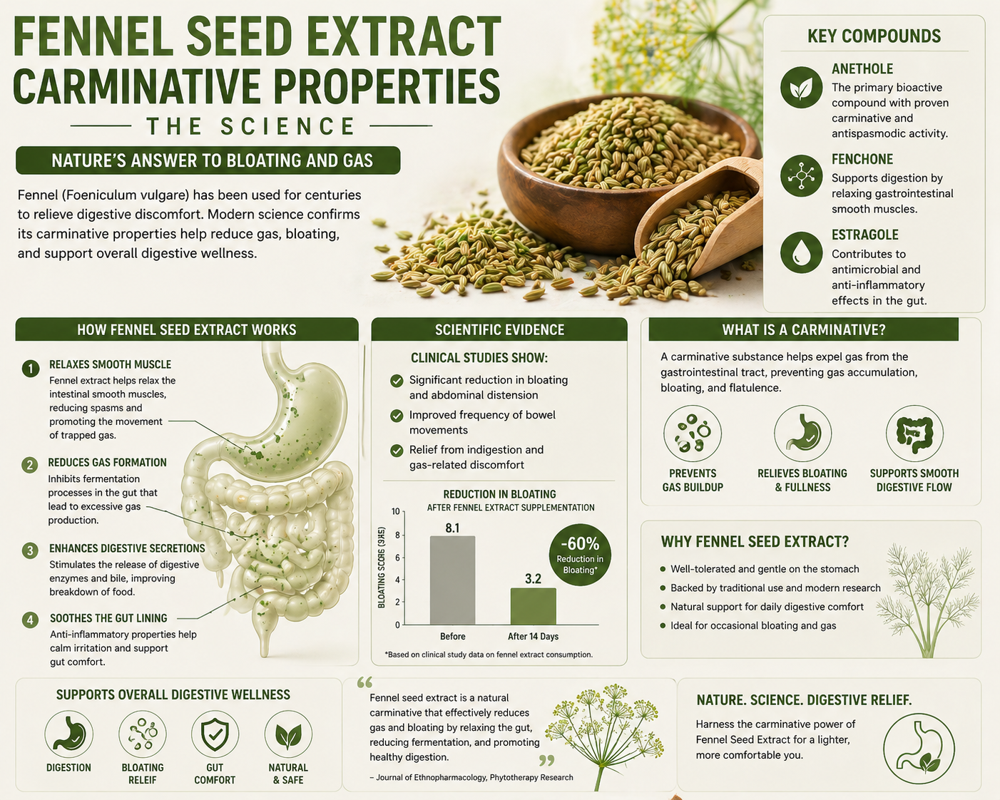 Fennel Seed Extract Carminative Properties Science: What the Research Actually Shows