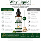 Verdant Wellness liquid supplement bottle with comparison chart on a white background